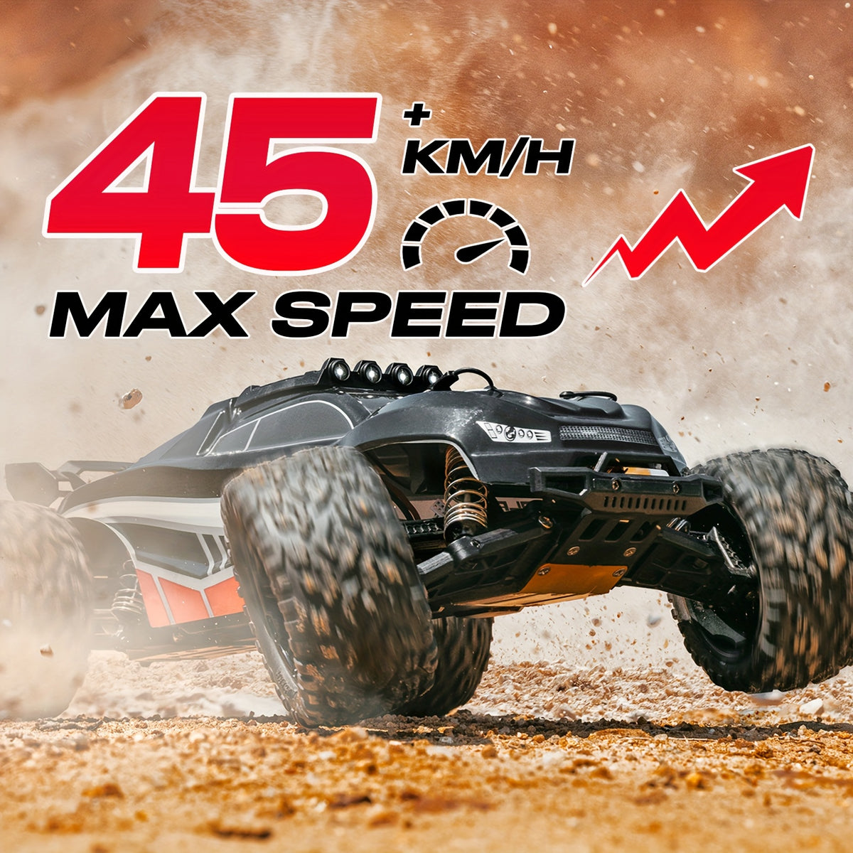 1:8 Full Scale High Speed Off-road Large RC Car, 45KM/H Racing Drifting Truck for Hobbyists, All Terrain Application, LED Headlights, 2600mAh Battery, 2.4Ghz Remote Control, Outdoor Sports Gifts