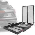 Hitch Cargo Carrier with Ramp Foldable Hitch Mount Wheelchair Carrier Mobility Scooter Ramp 500 Lbs Weight Capacity (halloween & accessories)