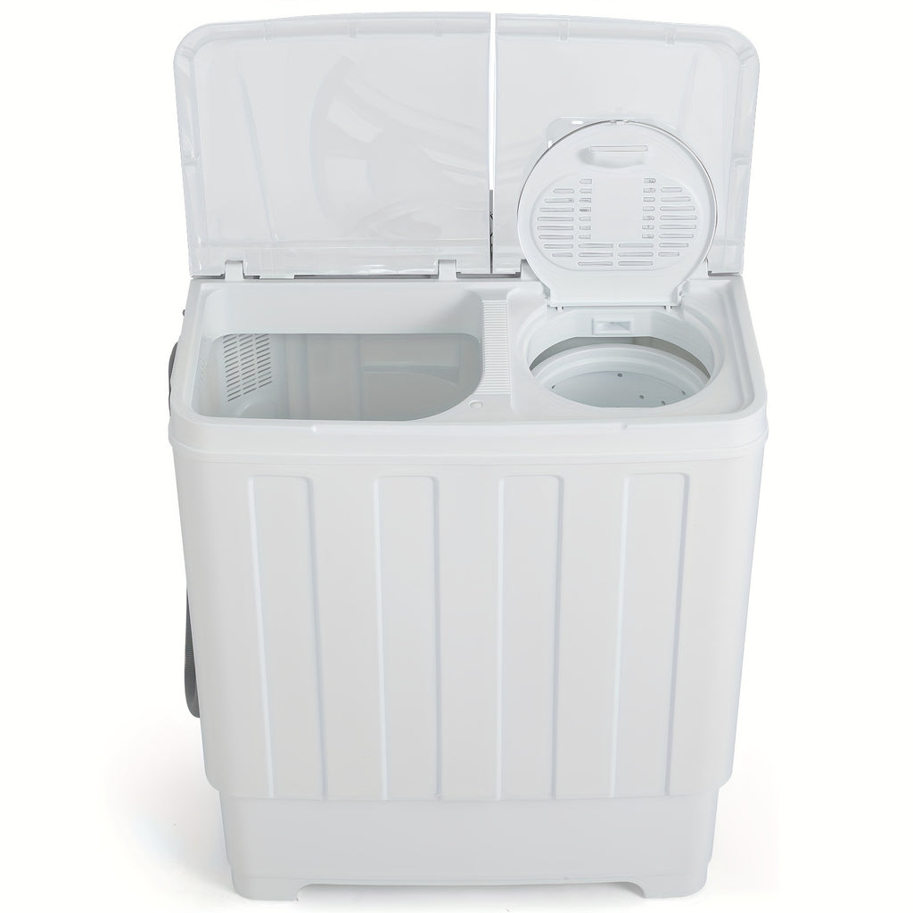 Portable Washing Machine, 2-in-1 Compact Twin Tub Washer and Spinner with Drain Pump and Time Control