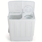 Portable Washing Machine, 2-in-1 Compact Twin Tub Washer and Spinner with Drain Pump and Time Control