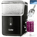 Nugget Ice Maker Countertop, Soft Chewable Pellet Ice Machine, Qunler 33/44Lbs Per Day Self-Cleaning Stainless Steel Ice Maker For Iced Coffee, Soda, Tea And Home Coffee Bar & Gifts For Coffee Lovers
