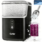 Nugget Ice Maker Countertop, Soft Chewable Pellet Ice Machine, Qunler 33/44Lbs Per Day Self-Cleaning Stainless Steel Ice Maker For Iced Coffee, Soda, Tea And Home Coffee Bar & Gifts For Coffee Lovers