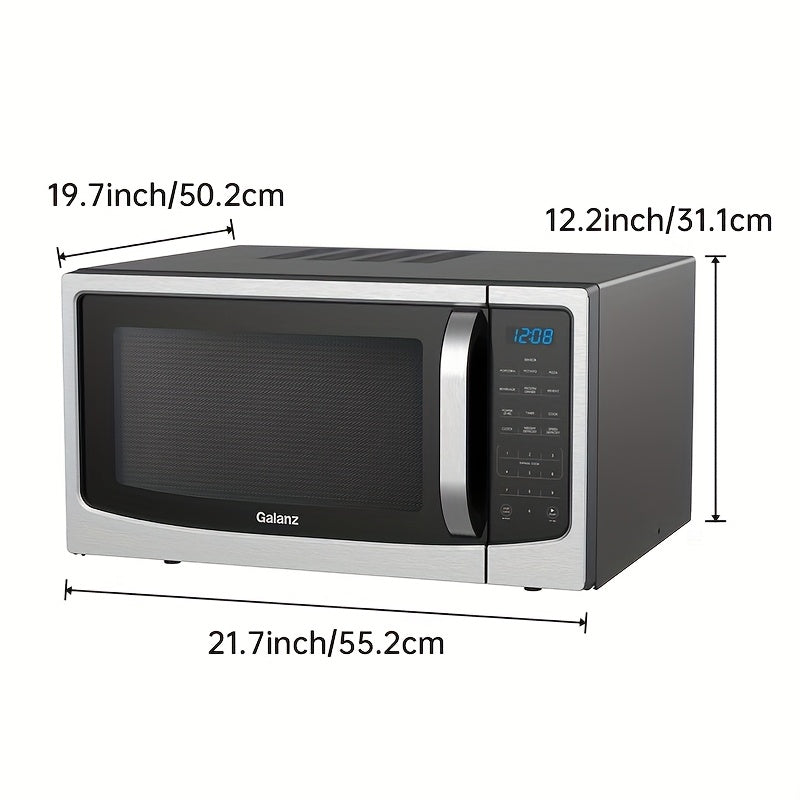 Galanz Multi-Function Microwave | 6 Auto Modes From Popcorn to Pizza, 1.6 Cu Ft Large Capacity, 1100W Efficient Heating, A Must-Have for Lazy Cooks