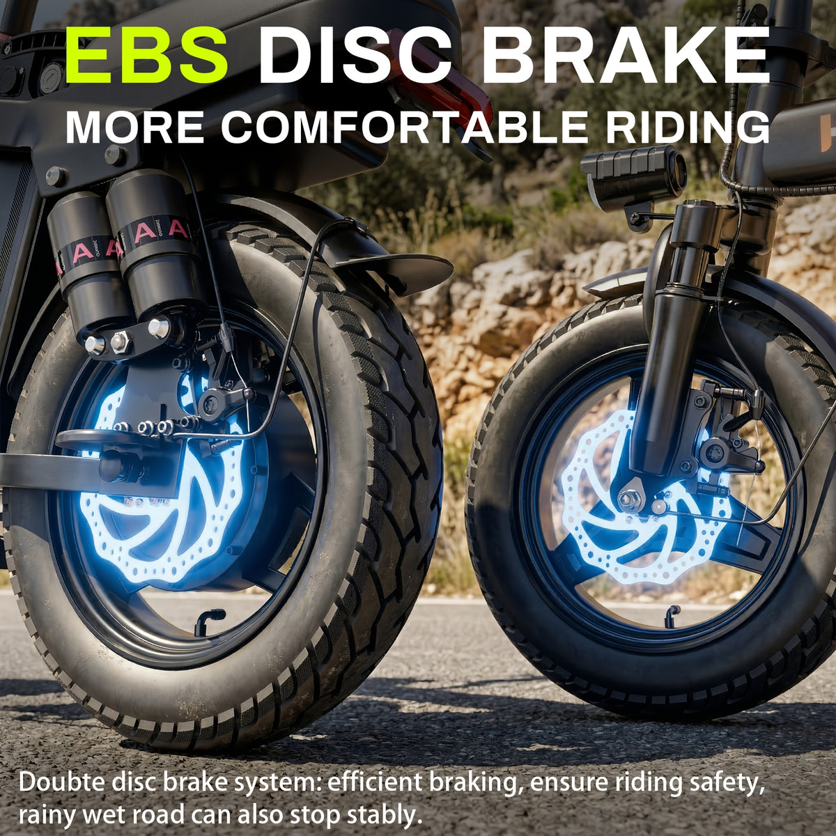 Hisent G11&F9 Folding Electric Bike | Dual Suspension System | Upgraded Frame | 12-35 Miles Range (Optional) | Features Dual Seat, LED Headlight, Disc Brakes, 14-Inch Tires, 500W High-Power Motor, Top Speed Of 19.9 Mph