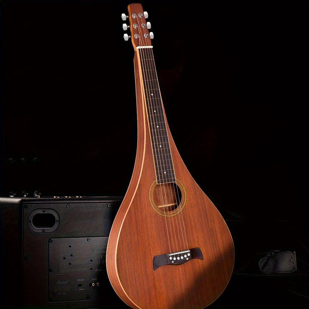 ADM TG-A8 Hawaiian Weissenborn Classic Acoustic Lap Steel Guitar for Beginner Or Musician, Teardrop Design, Ddrop Design