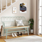 Entryway Bench, Spindle Back Wooden Dinning Bench, Farmhouse Foyer Bench for Entryway, Living Room, Dinning Room, Mudroom, HLR