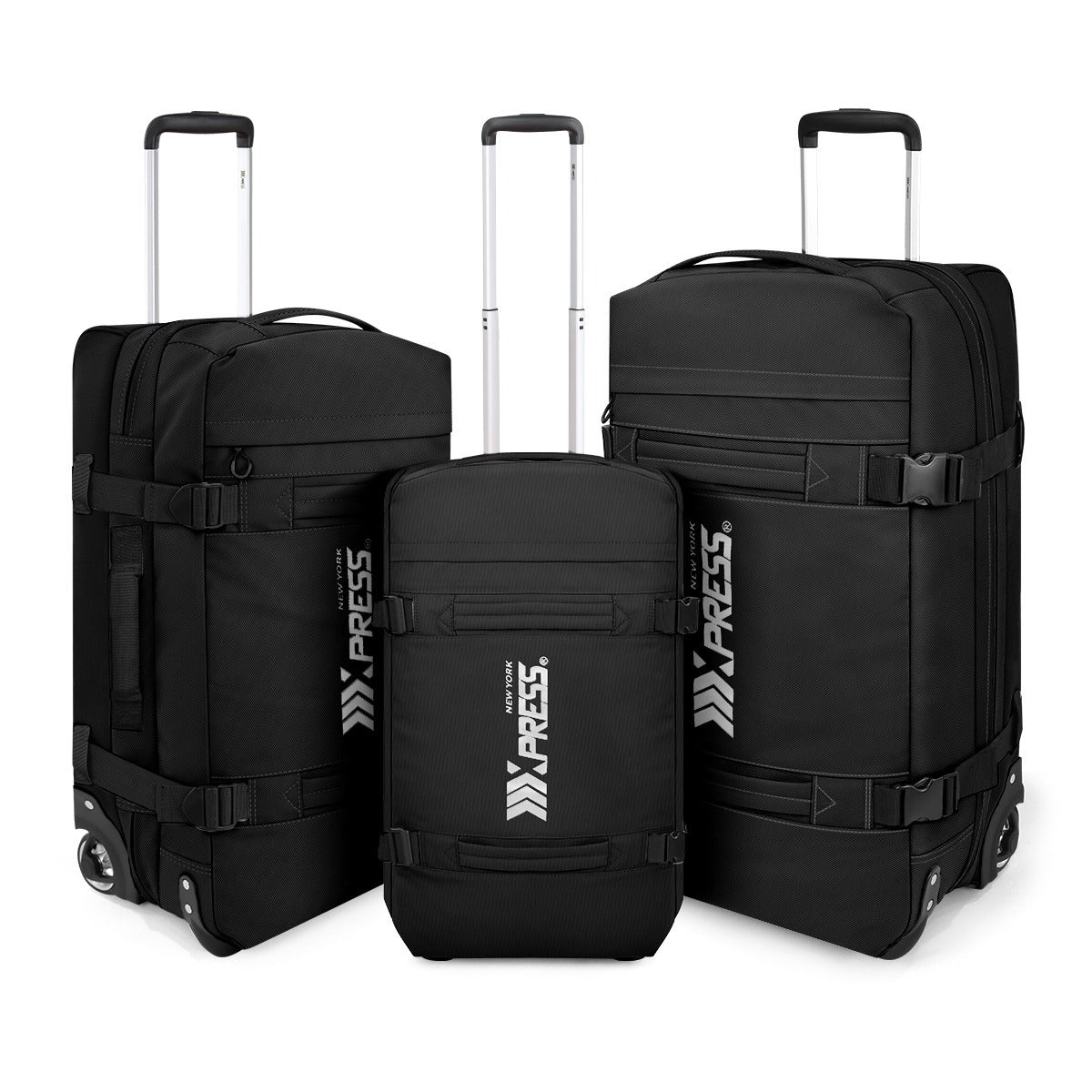 3-Piece Softside Luggage Set 20/26/30in Waterproof Travel Suitcase with 2 Wheels & Telescopic Handle, Durable Trolley Bag for Vacation & Adventure
