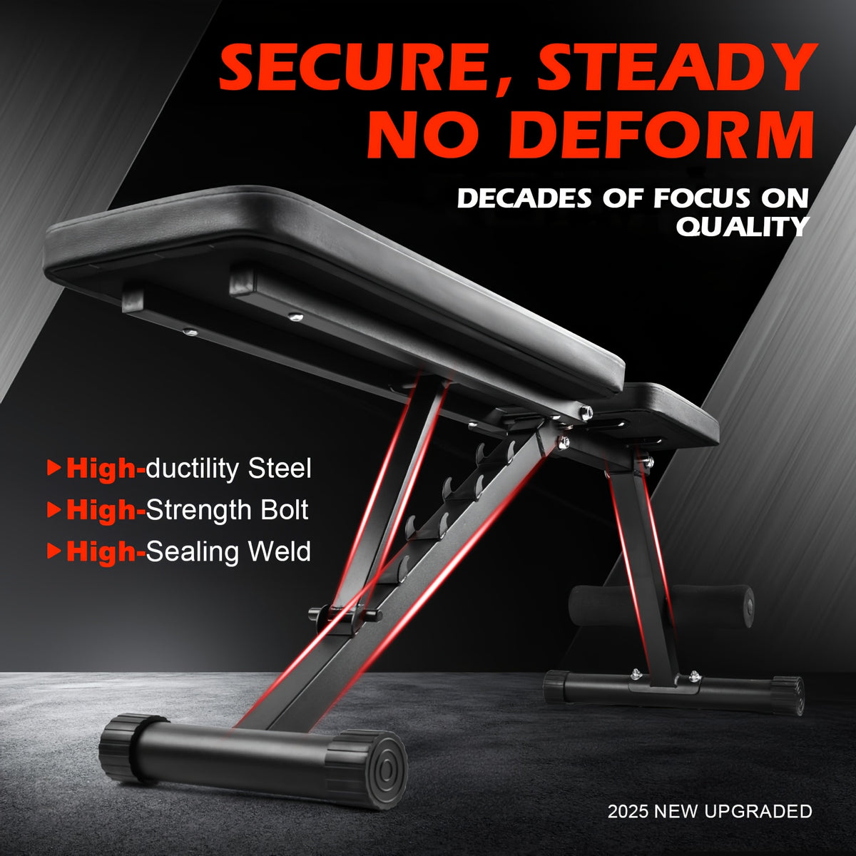Heavy Duty Adjustable Weight Bench with Resistance Bands And Leg Support, Multi-Function Sit-Up Bench for Home Strength Training, Bench Press, Push-Ups And Ab Workout