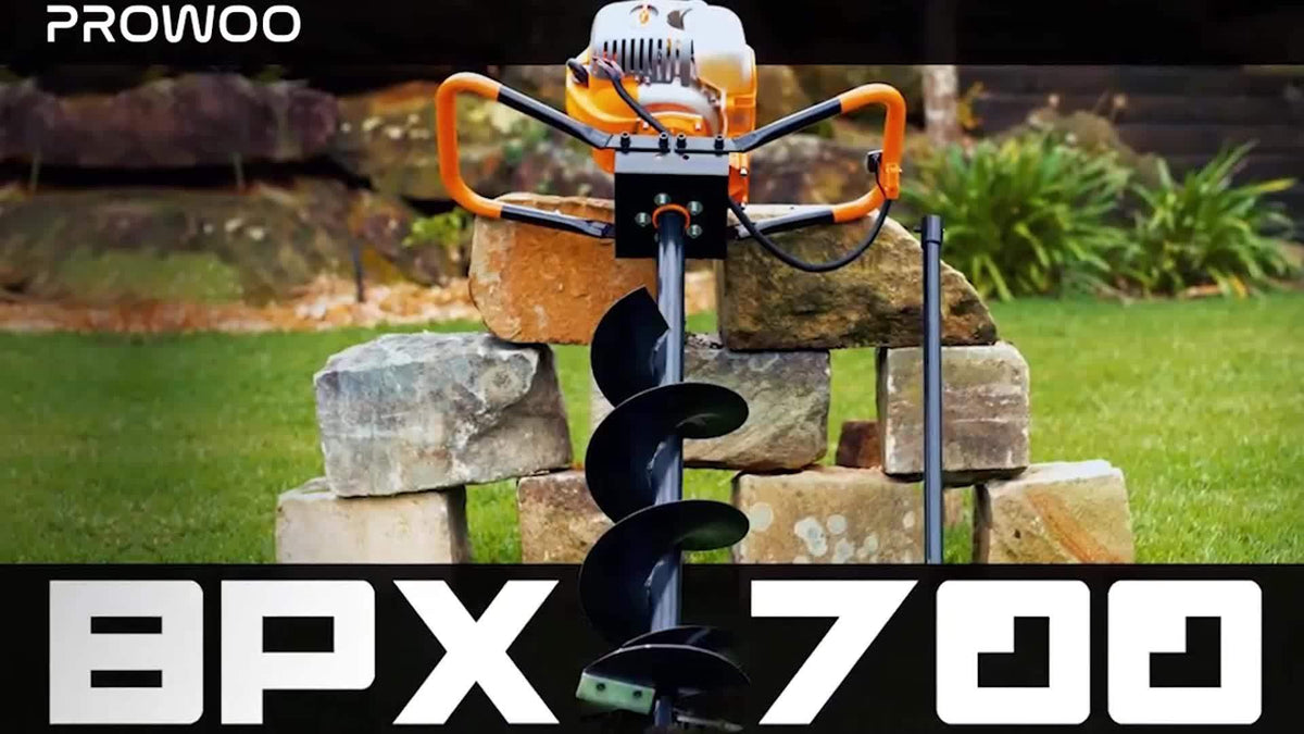 62CC Auger Post Hole Digger, 2 Stroke Gas Powered Earth Post Hole Digger With 2 Auger Drill Bits (6" & 8") + 1 Extension Rods For Farm Garden Plant, Orange (62CC)
