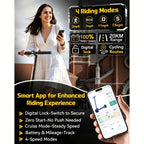 Lightweight Quick Foldable Electric Scooter for Adults, 350W Motor, 8.5 Inch Solid Anti-Slip Tires, APP & LCD Dashboard Control, Dual Brakes Safety Bell, Up to 265LBS Load, Long Range Commuter E-Scooter, Durable Aluminum Alloy Body