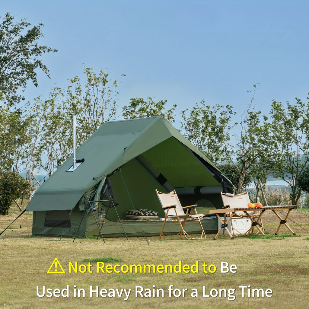 65 Sq.ft Inflatable Camping Tent For 3-4 Person, Self-Supporting Air Tent With Easy Setup, Windproof Cabin Tent With Mesh Windows, Portable Inflatable Tent For Outdoor Camping, Hiking, Backpacking & Travel