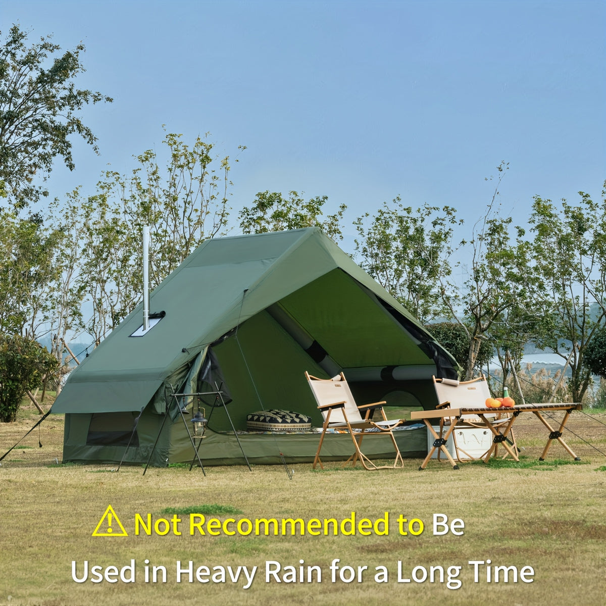 65 Sq.ft Inflatable Camping Tent For 3-4 Person, Self-Supporting Air Tent With Easy Setup, Windproof Cabin Tent With Mesh Windows, Portable Inflatable Tent For Outdoor Camping, Hiking, Backpacking & Travel