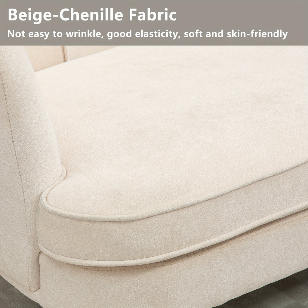 Comfy Loveseat Sofa Small Couch 2-Seater Sofa with Golden Metal Legs for Living Room, Bedroom, Apartment