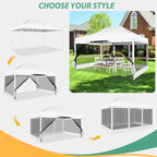Hoteel 10x15 Heavy Duty Pop Up Canopy Tent with 4 Sidewalls, Commercial Gazebo Party Tent with Mosquito Netting Wall Easy Up Outdoor Instant Screen Tent for Backyard, Beach, Patio, Garden
