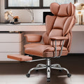 [Ergonomic Office Chair] Actflame Premium Ergonomic Office Chair for Plus-Size Users - Executive High-Back Leather with Enhanced Lumbar Support And Integrated Footrest - Perfect Fit for Spacious Homes And Offices