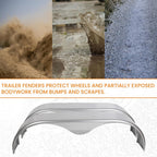 2Pcs Tandem Trailer Fender Double Axle Compatible with 13-15 Inch Wheels Teardrop Pair Enclosed Trailers 9" x 66" x 19.5" - Cold Rolled Steel (halloween & car accessories)