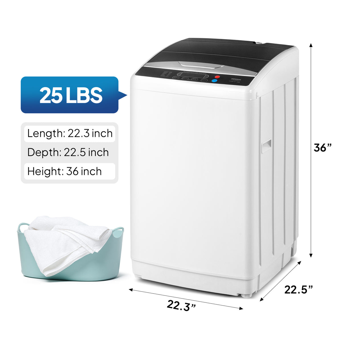 Portable Washing Machine - Compact Twin Tub Mini Washer & Spin Dryer Combo with Built-in Gravity Drain, 110V Electric Laundry Machine for Apartments, Dorms, RV, Camping - Energy Efficient, Quiet, Space Saving, No Installation Required, Quick Wash, Low Wat