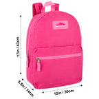 24 Pack of 17”L Classic Traditional Color Backpacks with 20 Piece Stationary Kits Containing 1 Notebook, 1 Folder, 3 Pencils, 3 Pens, 1 Pencil Sharpener, 2 Erasers & More!