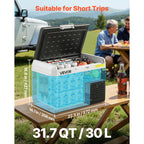 VEVOR 12 Volt Car Refrigerator Portable Freezer 31.7QT Electric Cooler for Camping 25L/30L/40L/50L