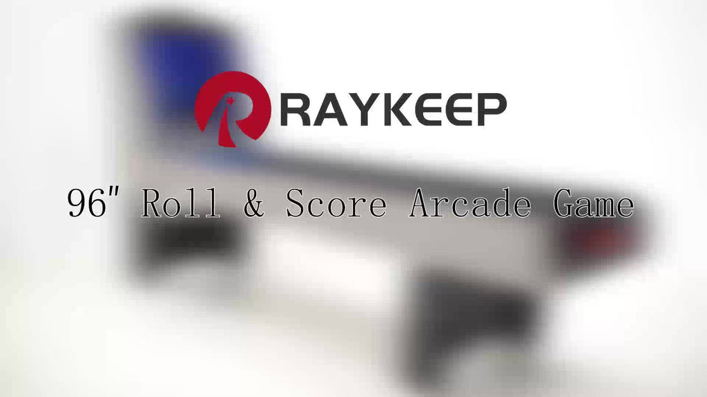 8FT Roll And Score Arcade Game Table, Skee Ball Game for Home Game Room, Arcade Machine W/ LED Light, Scoring Rings, 4 Balls And LED Scoring System