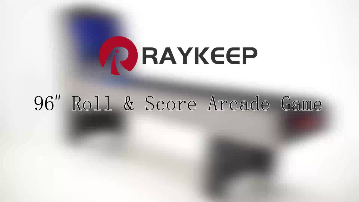 8FT Roll And Score Arcade Game Table, Skee Ball Game for Home Game Room, Arcade Machine W/ LED Light, Scoring Rings, 4 Balls And LED Scoring System