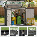 UFFIGAMA Lockable Outdoor Trash Can Storage Shed - 4.93 X 2.6ft Metal Garbage Bin Enclosure with Chain Lid, Waterproof & Weather-Resistant, Ideal for Trash Cans, Lawn Mower, And Garden Tools, Perfect for Backyard & Patio