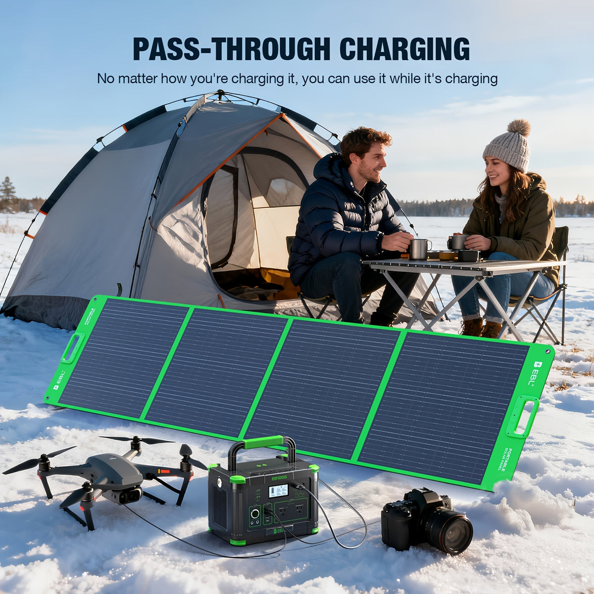 1000W Portable Power Station, Solar Generator 999Wh (Peak 2000W), Power Station with 110V Pure Sine Wave AC Outlet, Digital Display, PD 60W USB-C Fast Charging, Backup Battery for Home Emergency, Outdoor Camping, Road Trips
