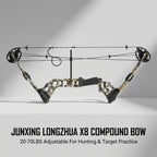 Composite Bow Camouflage Series Archery Set Made of Aluminum Alloy Material for Outdoor Hunting and Shooting. Composite Bow Tension Is Adjustable from 20 Lbs to 70 Lbs, Suitable for Beginners