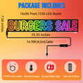 Decorative Signs And Plaques - LED Scrolling Display Screen, Soft Foldable Design, Easy Installation, APP Control, USB Powered, Flexible LED Sign for Store, Mobile Food Truck Advertising, LED Sign, Programmable LED Sign