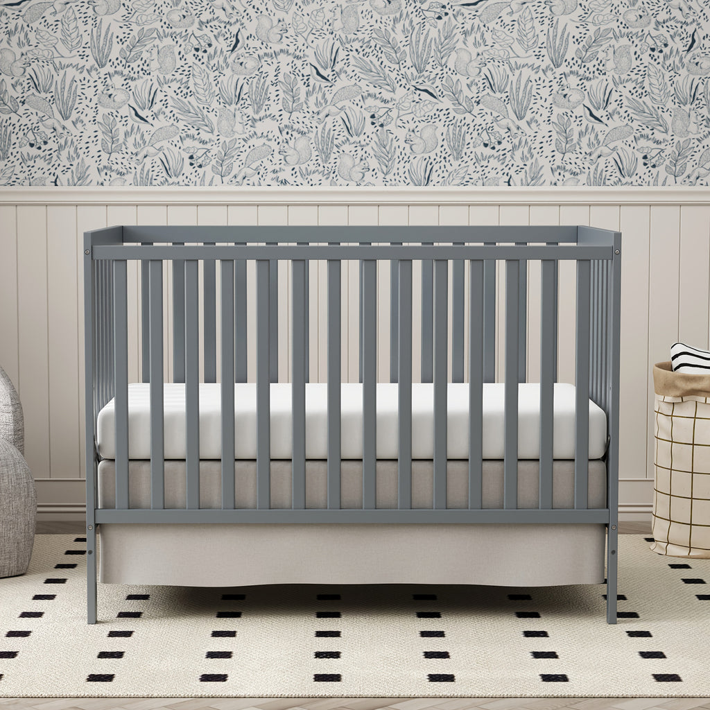 Goldzone Crib 5in 1 Convertible, Wooden Newborn Essentials Convertible to Toddler Bed, Sofa Bed and Full Size Bed, Baby Cribs with 4 Adjustable Bases for Nursery Decor, Baby Stuff Clearance, Item Weight: 37lbs, Maximum Weight Recommendation: 50lbs
