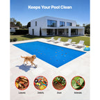 VEVOR Solar Pool Cover, 36 x 16 ft / 36 x 18 ft Rectangle Pool Bubble Cover, 12 Mil / 8 Mil Pools Solar Blanket with Bubble & PE Material, Daytime Heat Absorption, Nighttime Heat Retention, Heat Retaining Solars Covers, Blue