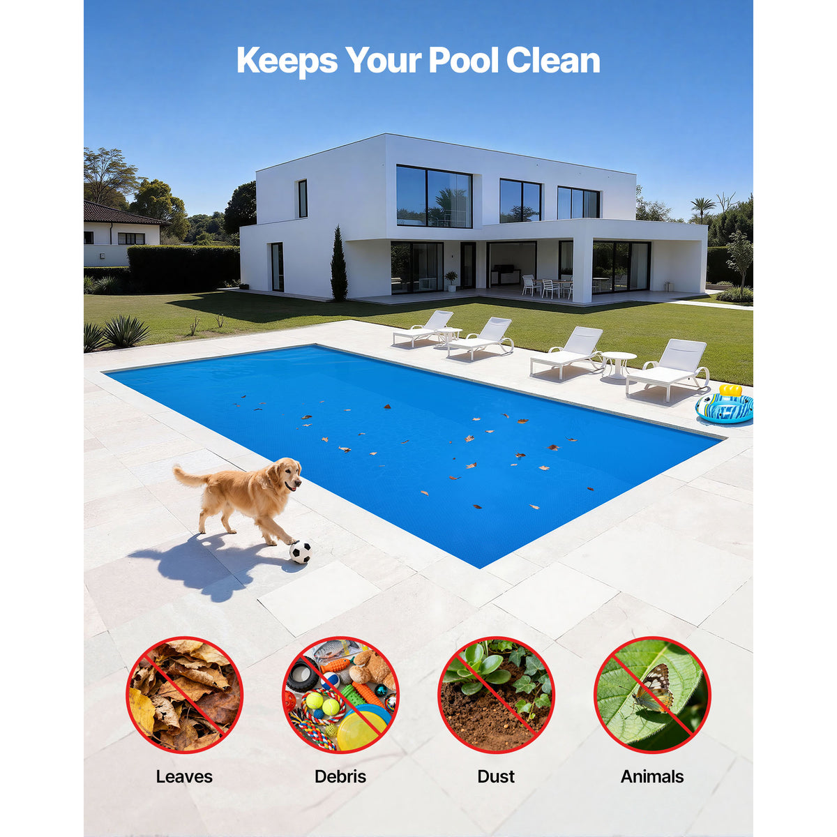 VEVOR Solar Pool Cover, 36 x 16 ft / 36 x 18 ft Rectangle Pool Bubble Cover, 12 Mil / 8 Mil Pools Solar Blanket with Bubble & PE Material, Daytime Heat Absorption, Nighttime Heat Retention, Heat Retaining Solars Covers, Blue