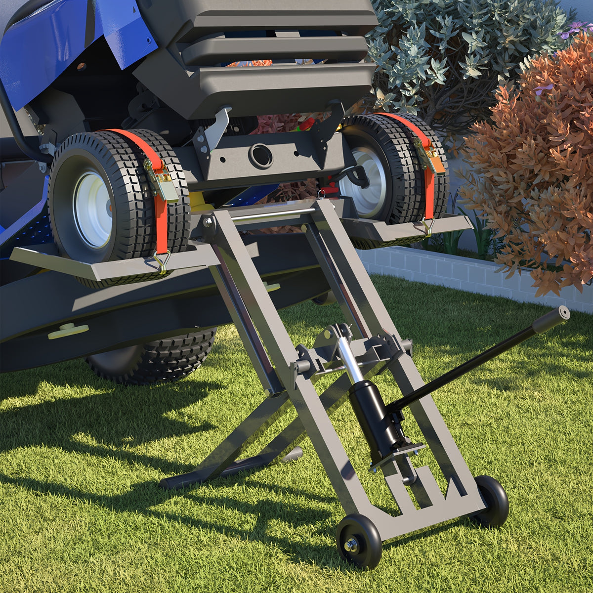 Sturdy 500 Lbs Capacity Lawn Mower Lift Jack - with Hydraulic Jack · Riding Mower Lift Foldable Design | for Zero Turn Mower Lift and Garden Tractors - for Mower Maintenance or Repair