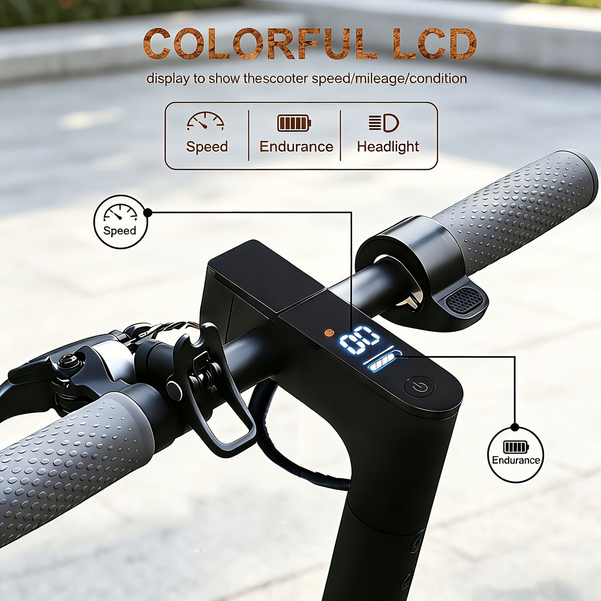 Long Distance Range, Foldable Adult Electric Scooter, 350W Motor, 8.5" Anti-Slip Solid Tires, Smart APP & LCD Dashboard, 3 Adjustable Speeds, Dual Safe Brakes, LED Headlight Taillight, Built-in Bell, Aluminum Alloy Frame, 265 LBS Max Load
