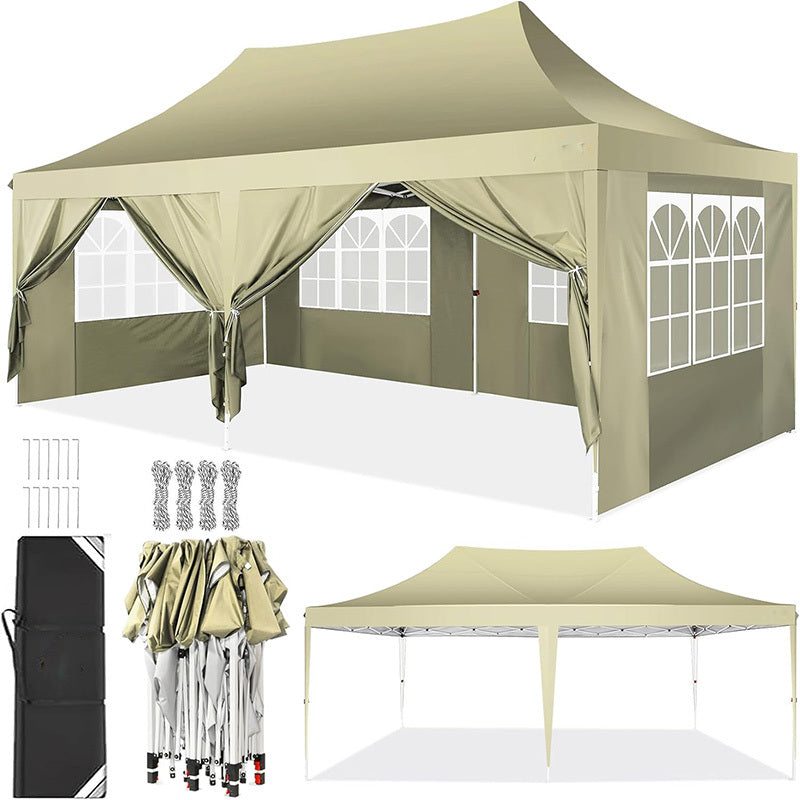 10X20Ft Pop Up Canopy Tent, Canopy with 6 Side Walls, Wedding Party Tent, Outdoor Gazebo Awning, 3 Adjustable Heights with Carry Bag, Heavy Duty Event Booth Waterproof Tent for Backyard, Lawn, Camping Party, Holiday Party, Outdoor Celebration