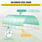 Walk-In Tunnel Greenhouse by VEVOR, 20 x 10 x 7 ft Plant Shelter with 12 Mesh Windows and Two Zippered Doors