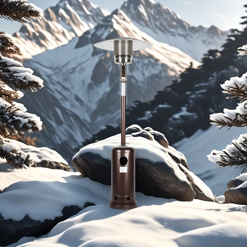 48, 000 BTU Bronze Outdoor Propane Patio Heater with Wheels | Commercial & Residential Use, Metal Tower, Radiant Heating, Freestanding, Includes Lighter Device