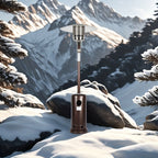 48, 000 BTU Bronze Outdoor Propane Patio Heater with Wheels | Commercial & Residential Use, Metal Tower, Radiant Heating, Freestanding, Includes Lighter Device