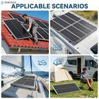 Werchtay 400W Solar Panels, 4×100W 25.5% High-Efficiency Monocrystalline Solar Panel, Waterproof PV Module for RV, Marine, Rooftop, Farm Battery, and Other Off-Grid Applications (4*100W) - Summer Early Bird Special
