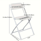 Set of 10 Classic Plastic Folding Chairs for The Garden in White And Black