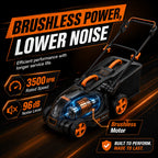 40V 16" Cordless Lawn Mower W/ 4.0Ah Battery, Brushless Motor, 6 Position Height Adjustment Electric Lawn Mower, Single-Lever Height Adjustment, 2-in-1 Mulch & Bag, Foldable Handle for Easy Storage