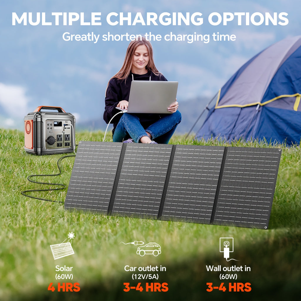 SBAOH 300W Portable Power Station, 296Wh 80000mAh Powerbank with AC & DC Output/Fast Charging/Flashlight/ RV/Emergency Backup/Camping Power Supply, Orange