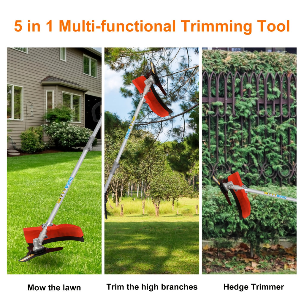 5-in-1 52cc Lawn Mower, Multifunctional Gasoline Lawn Mower, Small Household Irrigation Lawn Mower, Foldable Handheld Lawn Mower/wheel Edge Machine/mini Lawn Mower, Suitable for Lawns