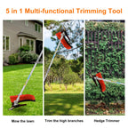 5-in-1 52cc Lawn Mower, Multifunctional Gasoline Lawn Mower, Small Household Irrigation Lawn Mower, Foldable Handheld Lawn Mower/wheel Edge Machine/mini Lawn Mower, Suitable for Lawns
