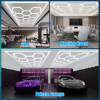 High-brightness LED Garage Light. Hexagonal Honeycomb Garage Light, Barber Shop Ceiling Light, Modern Design, Single Tube 850 Lumens, Framed LED Light Total 58650 Lumens