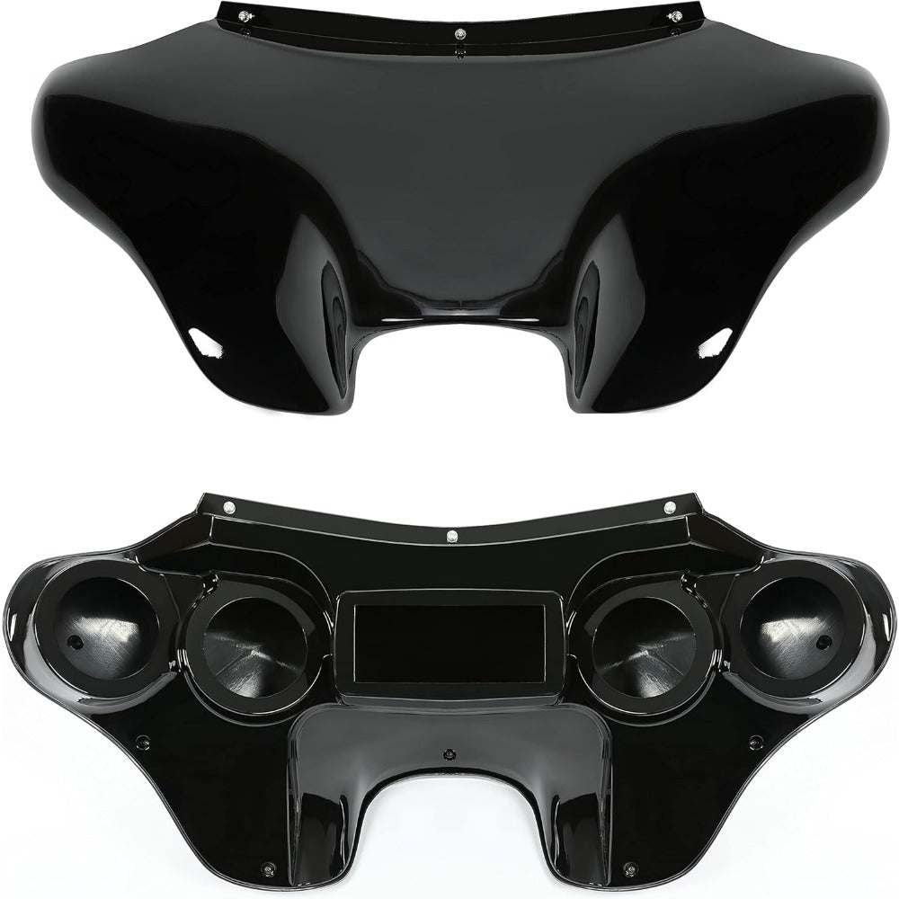 Front Fairing Compatible with 1986-2015 for Davidson Heritage Softail Fat Boy Deluxe Outer Bat Wing w/Clear Windshield 4 Speaker Mount