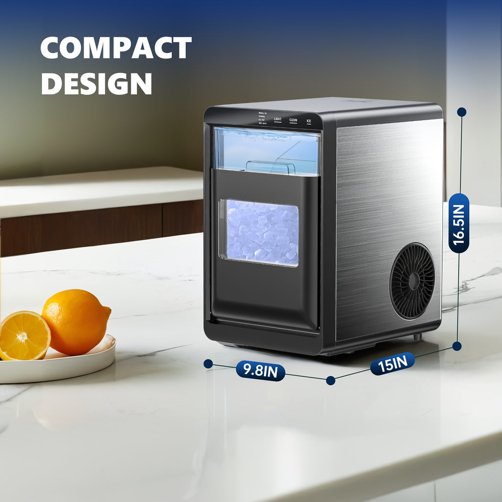Countertop Nugget Ice Maker, 34/44Lbs Daily Production, Auto-Cleaning Pellet Ice Machine | Mini Fridge, Compact Refrigerator, Comes With Ice Scoop & Basket, Sonic Ice Machine Ideal For Home/Office/Kitchen