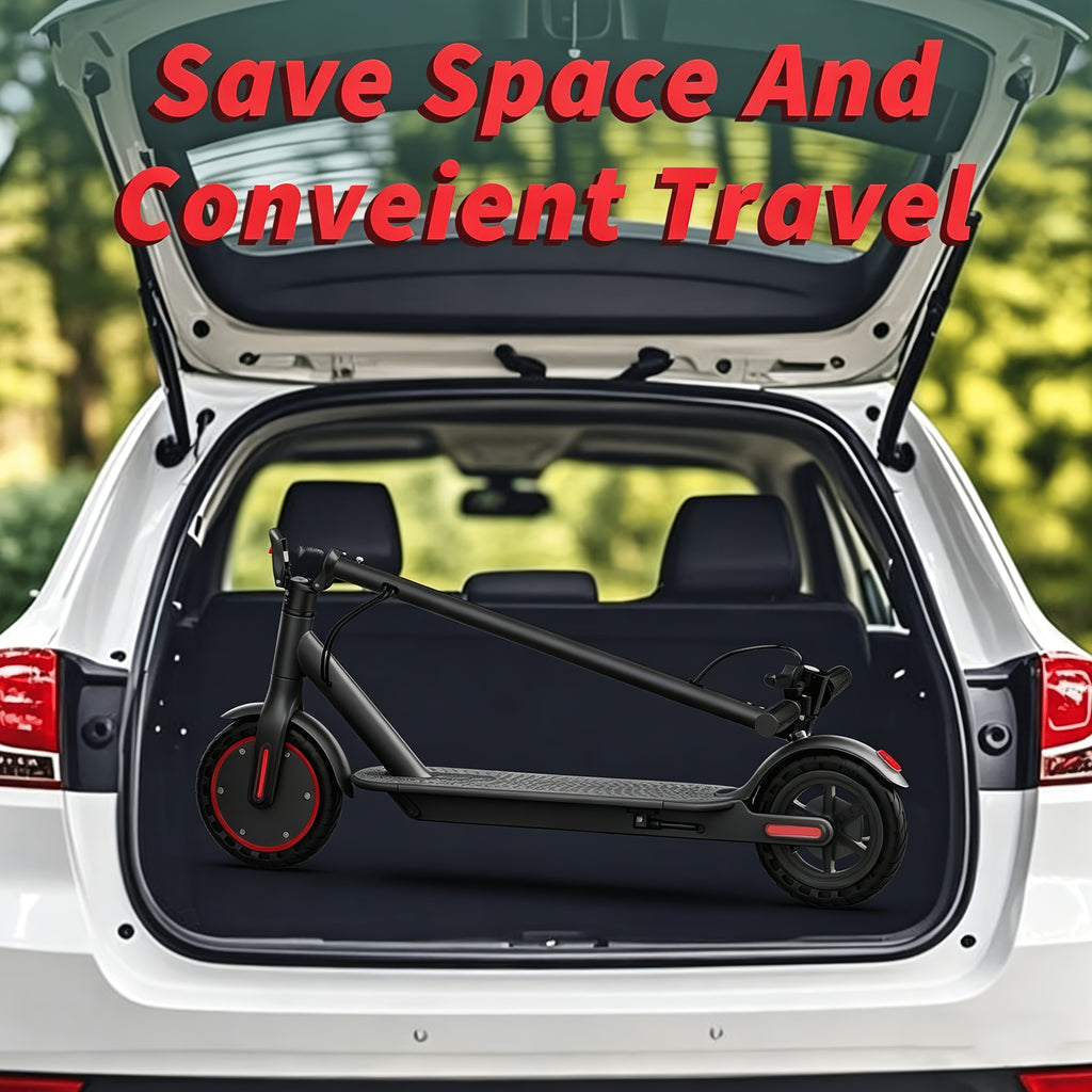 Smart APP Controlled Adult Foldable E-Scooter, 350W Motor, Long Range, 8.5" Anti-Slip Solid Tires, Clear LCD Dashboard, 3 Speed Settings, Dual Brakes, LED Front & Rear Lights, Built-in Bell, Durable Aluminum Alloy Frame, 265 LBS Weight Capacity