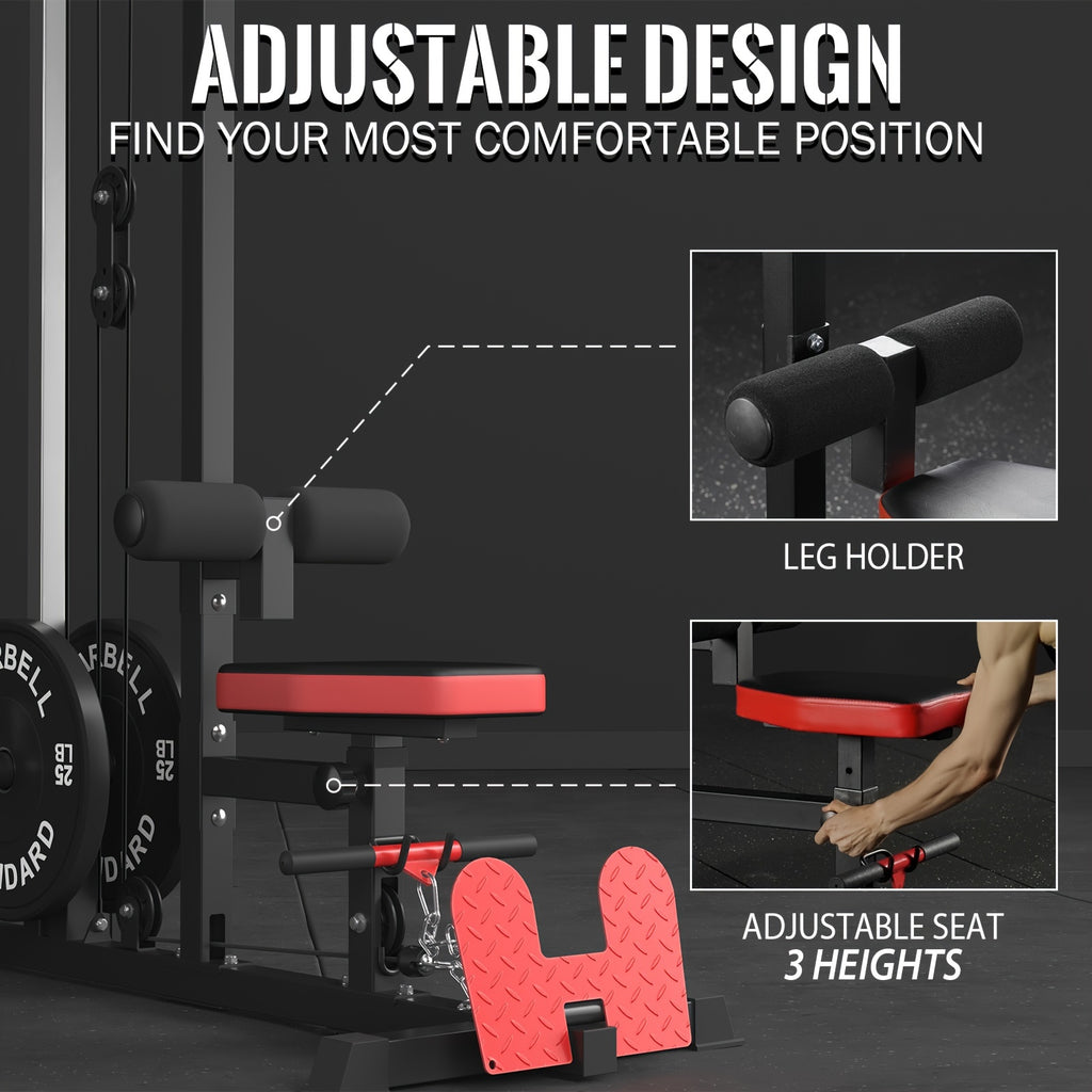Multi-Station Home Gym, ORMAISE G2 Lat Pulldown and Low Row Trainer for Home Strength Workouts