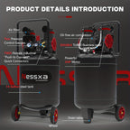 14 Gallon Ultra Quiet Air Compressor with 2 Quick Couplers 2HP 8.75 CFM, Max 115 PSI Pressure Oil-Free Tank, 70dB for Auto Repair, Tire Inflation 110V/60Hz